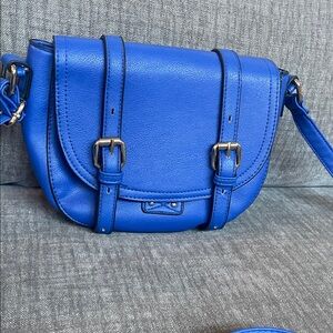 Cesca - Royal Blue Faux Leather Crossbody Bag
